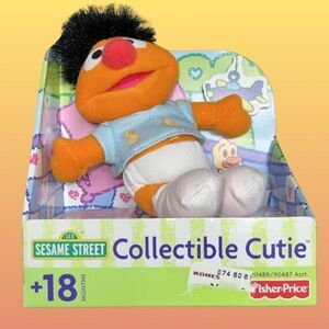 NIB 2001 Sesame Street Ernie Plush Collectible Cutie Fisher Price Stuffed Doll